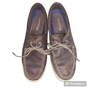 Sperry Men’s Sz13 classic top-sider boat shoes, coffee brown leather